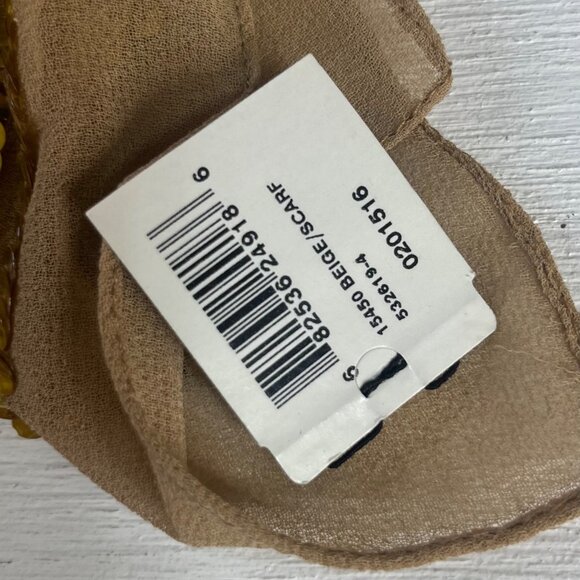 Bijoux Terner Scarf Womens Tan Gold Sequins Lightweight Elegant Accessory New - Picture 6 of 7